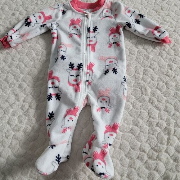 Baby blanket sleepers 3 months footies reindeer bears zebra - Picture 8 of 8